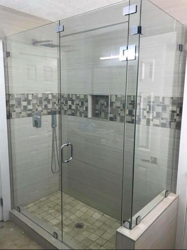 L Shape Frameless Shower Doors Yelp Photo Of Miami Frameless Shower Doors Fl United States L Shape
