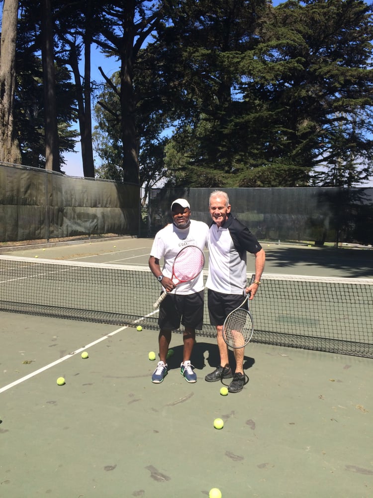 Tennis Lessons By Mcclain - San Francisco, CA, United States. Coach Mcclain with along time client Dave
