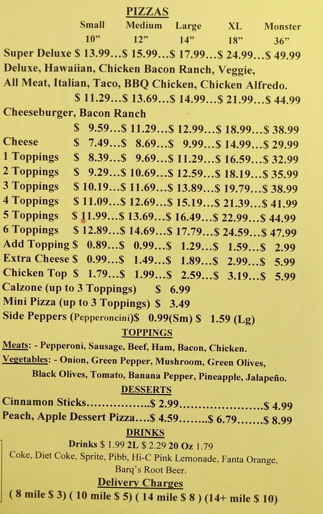 Online Menu of Garys Main Street Pizza, Subs & Sportsbar Restaurant