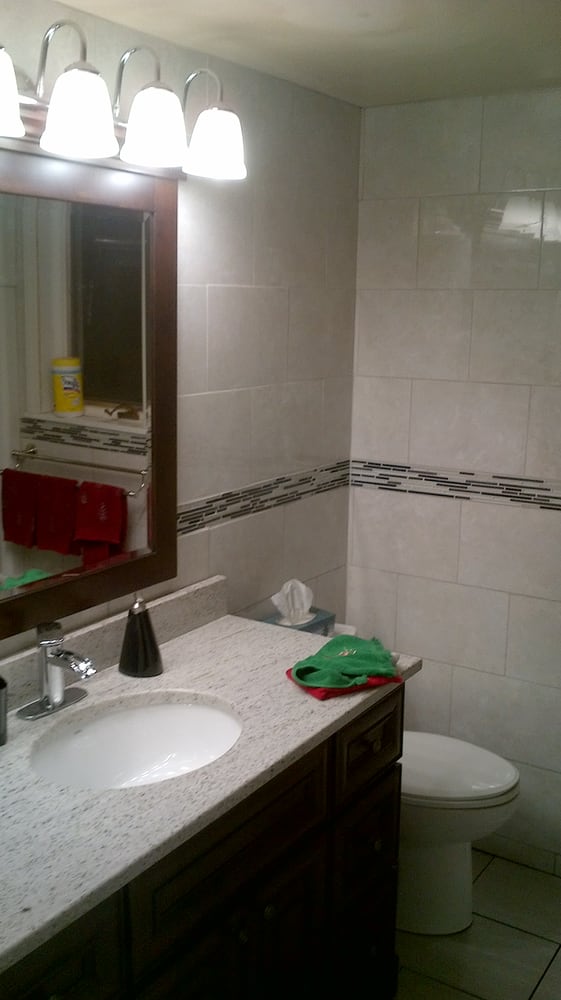 Major Bathroom Renovation Complete Gut Tub Shower Seat Encl Photo Of Around The Home Handyman Services Ottawa On Canada Major Bathroom