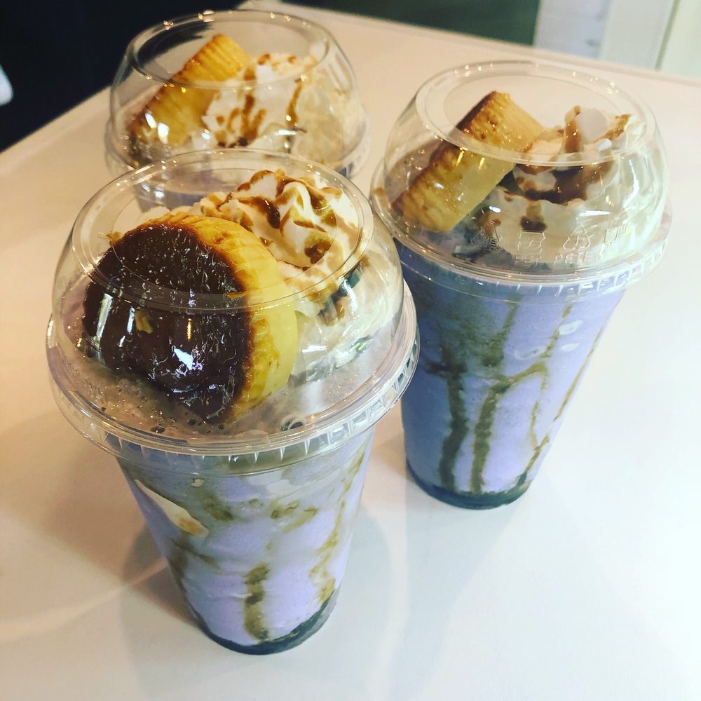 Ube shake with leche flan! Yelp