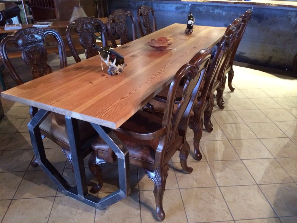 Handmade Dining Table Designed In House 105 Yr Old Reclaimed Long Photo Of Custom Rustics Austin Tx United States Handmade Dining Table