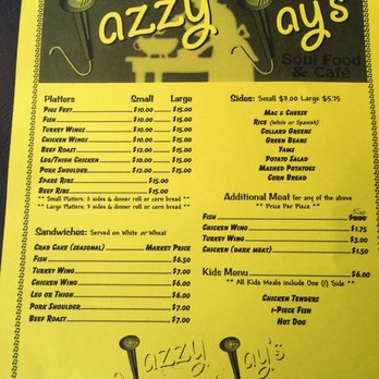 Jazzy J S Soul Food Cafe Menu Jazzy J S Soul Food Cafe Menu