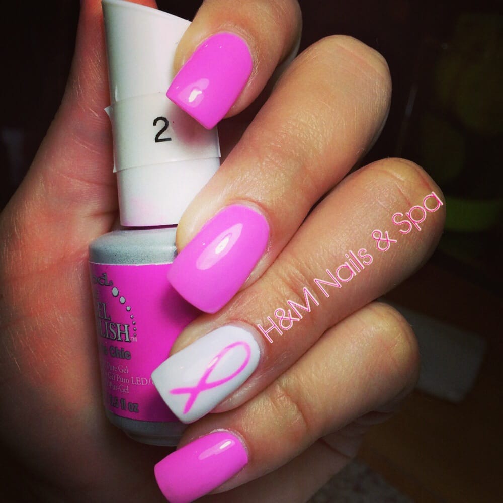 T Cancer Bails Arts Acrylic Nails With Pink Gel Polish And Photo Of H M Nails Spa Killeen Tx United States T Cancer Bails