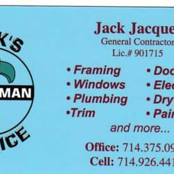 handyman services business cards