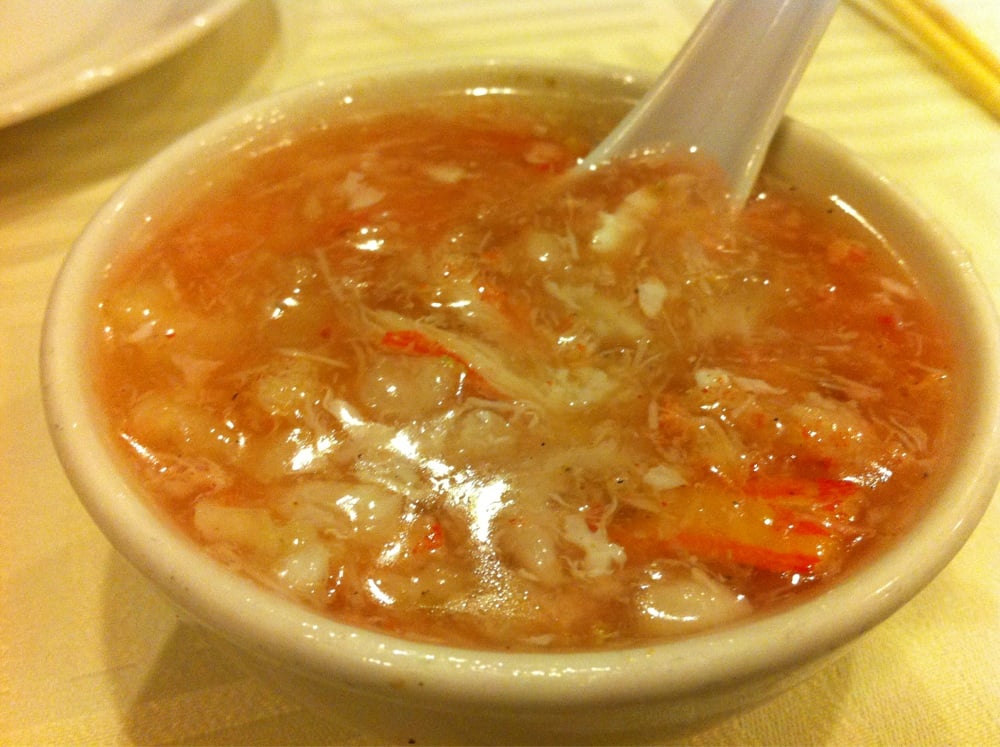 Fish maw soup & red vinegar. They use real crab meat in this soup. Yelp