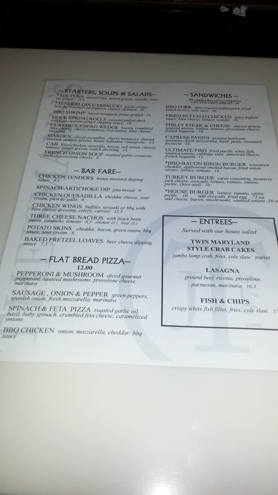 Joe Theismann Restaurant Menu Joe Theismann Restaurant Menu