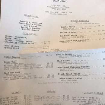 Cafe Max Menu Richardson Tx Cafe Max Menu Richardson Tx