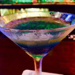 The Little Shamrock - San Francisco, CA, United States. A make-shift Aviation - No Luxardo or Creme de Violette, so tried it with Cherry Brandy and Blue Curaçao