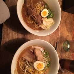 Photo of Shinobi Ramen - Brooklyn, NY, United States. Top is the Tyson ramen and bottom is the Shinobi ramen