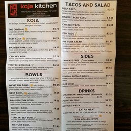 Koja Kitchen Walnut Creek Menu Koja Kitchen Walnut Creek Menu
