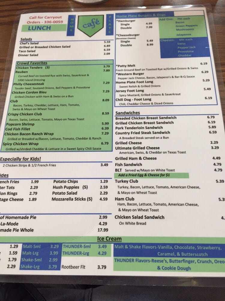 home plate menu