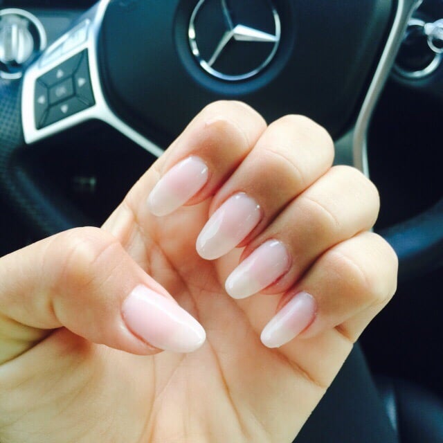 My gel manicure by My, she was great! (Real nails, nude color, oval ...