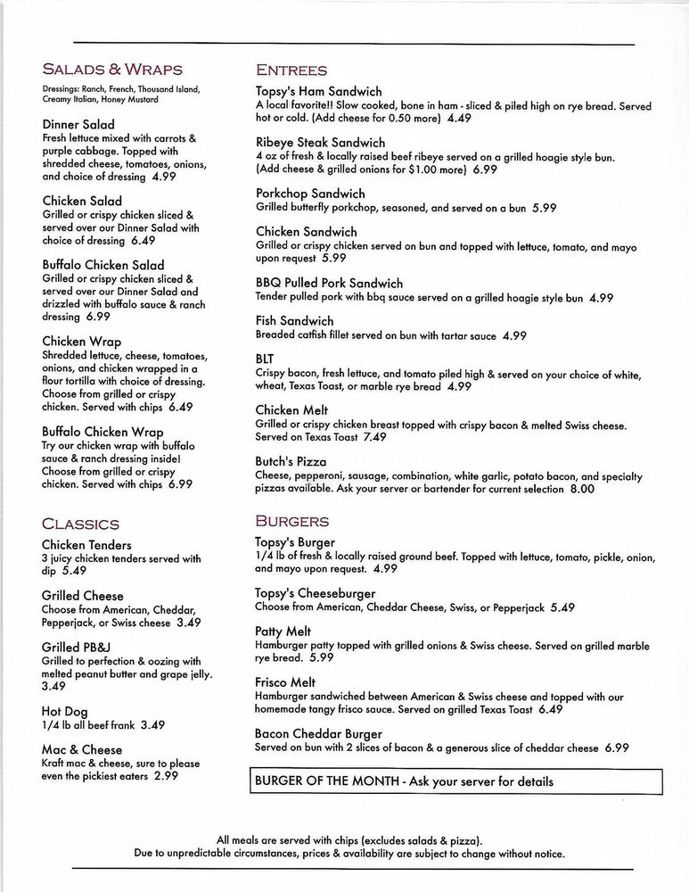 Topsy’s Tavern Pubs 23 W Front St, El Paso, IL Phone Number Yelp