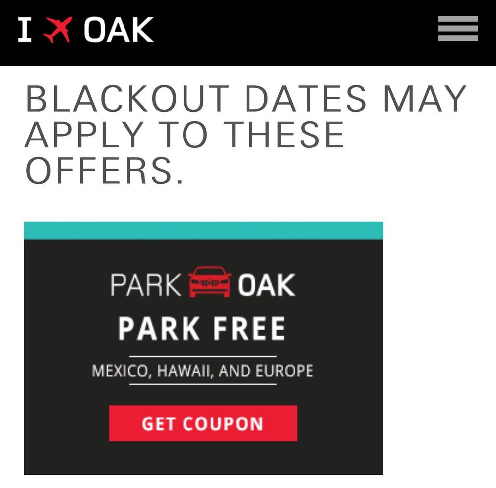Airport parking coupon oakland ca