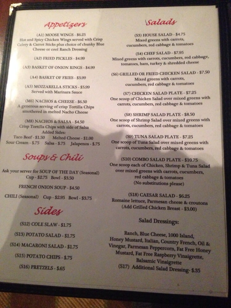 Online Menu of Moosies Restaurant, Virginia, 24121 Zmenu