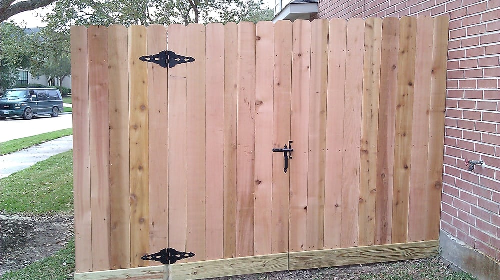 Replaced Wood Gate With New Cedar And Pickets Added Rot Board Photo Of Katy Fence Repair Tx United States Replaced Wood Gate
