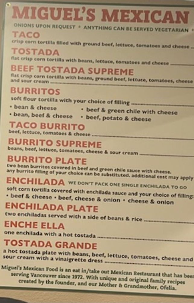 Miguel's Mexican Food