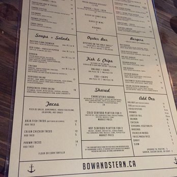 Bow And Stern Restaurant Abbotsford Menu Bow And Stern Restaurant Abbotsford Menu