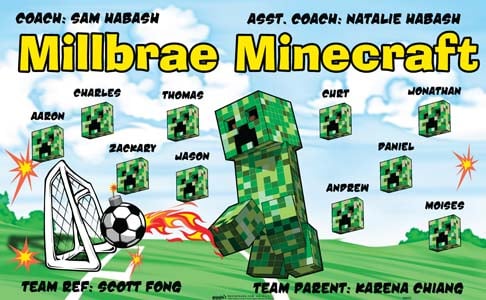 Millbrae Minecraft Digitally Printed Vinyl Soccer Team Banner