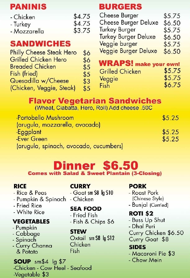 Dinner Menu In Spanish