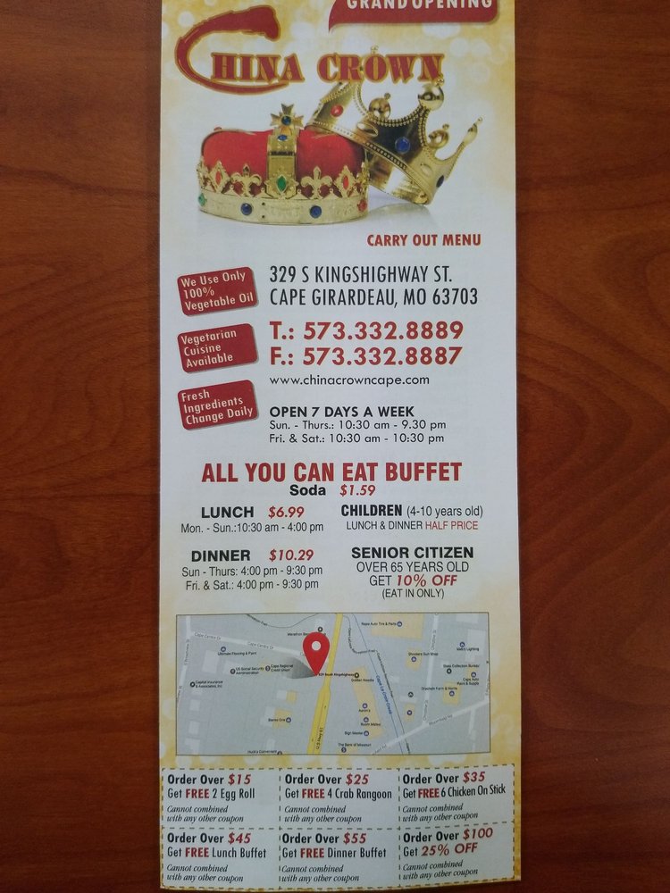 China Crown Chinese 329 S Kingshighway, Cape Girardeau, MO