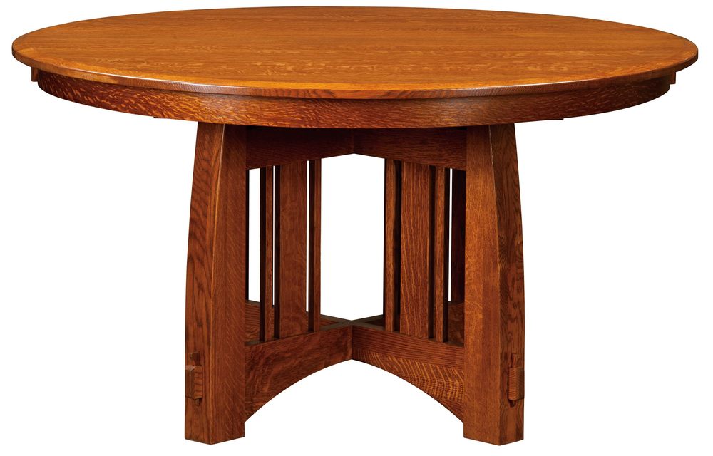 Amish Made 48 Round Solid Oak Table Extends To 72 Also