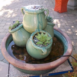 Beautiful succulent fountain design created by Garden Accents employee