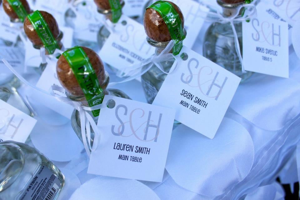 Mini Tequila Patron Bottles Were Favors And Cards Then We Photo Of L 4 Love Wedding Planning Honolulu Hi United States