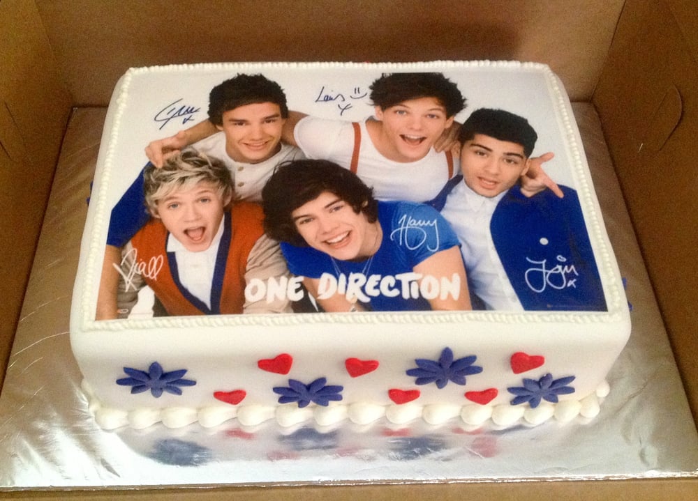 Custom Fondant "One Direction" Themed Cake Yelp