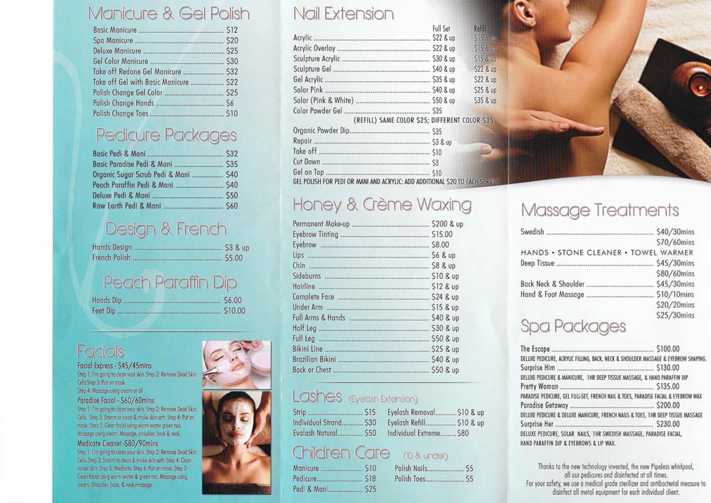 v nail spa menu this is the pricing list yelp nail menu flyer