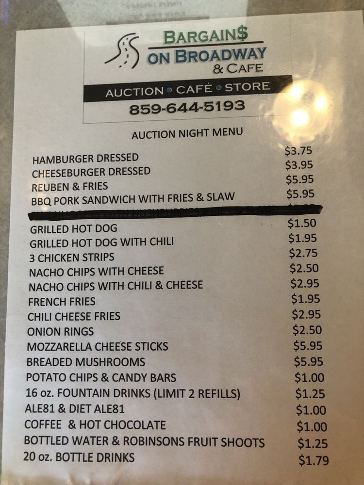 Bargains on Broadway Cafes 26 E Broadway St, Winchester, KY Restaurant Reviews Phone