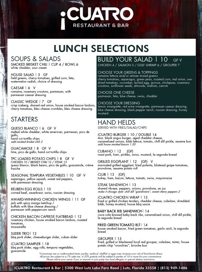 cuatro lutz lunch menu yelp cuatro lutz lunch menu yelp