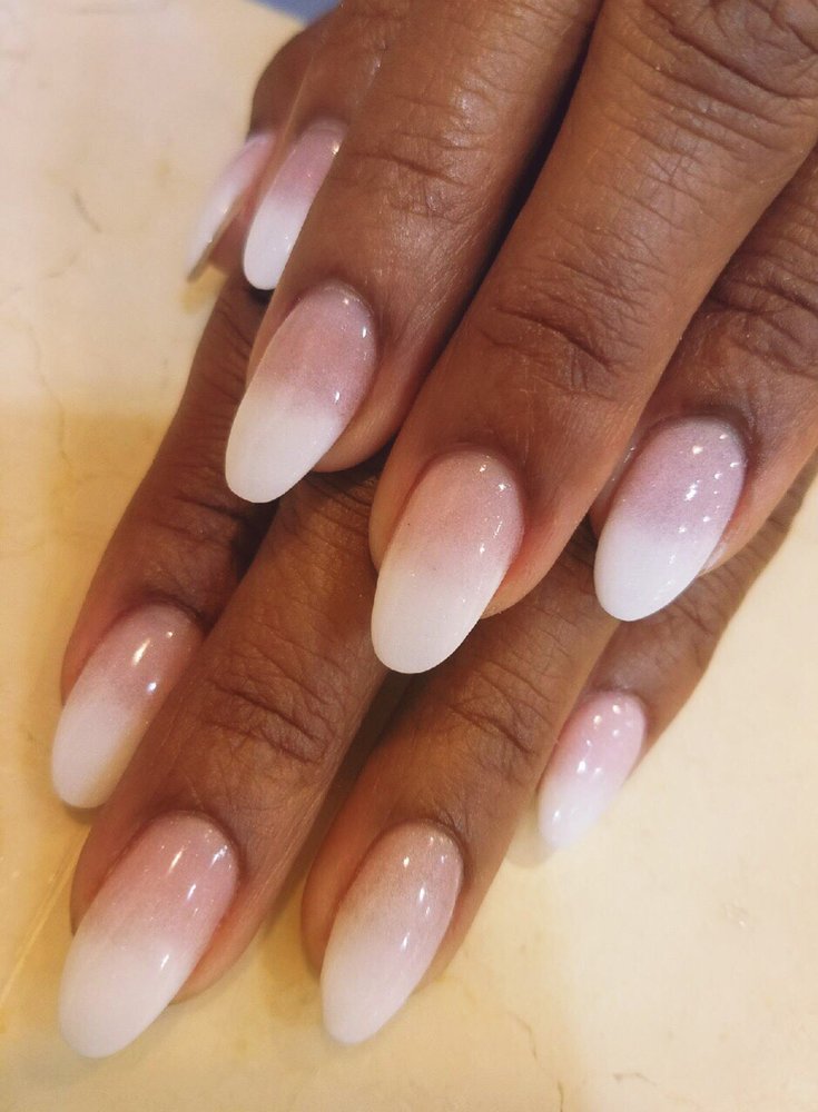 Sns Pink And White Ombré On My Natural Nails Yelp Photo Of Nail Elegance Salon Encino Ca United States Sns Pink And