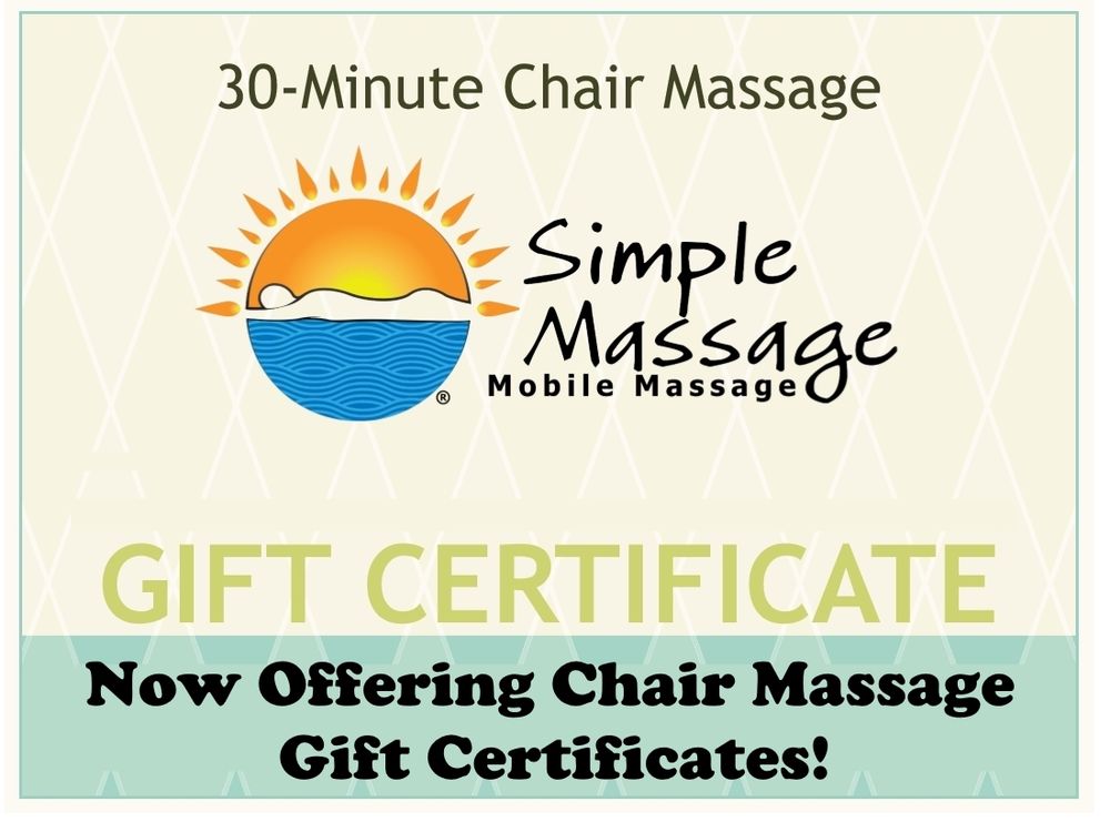 Now Offering Chair Massage Gift Certificates Yelp