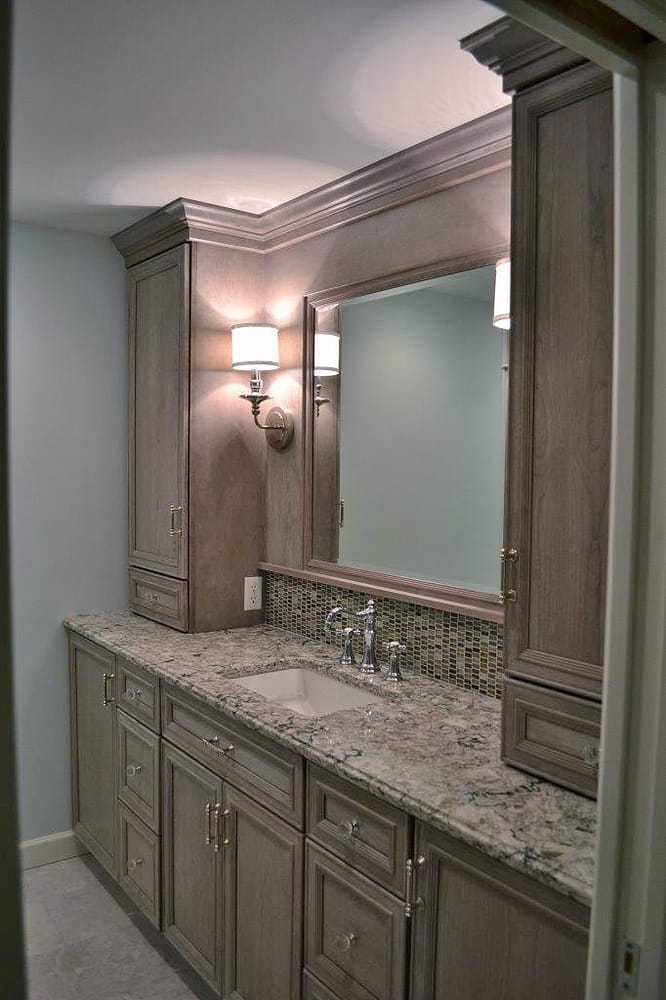 Omega Cabinets Cherry Wood With A Porch Swing Stain Yelp Photo Of Lakeside Kitchen Design Penn Yan Ny United States Omega Cabinets