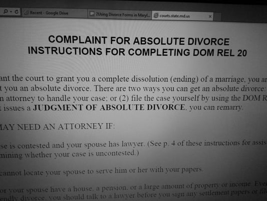 divorce maryland cannot be located