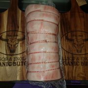 Photo of Allsop & England Organic Butcher - Coorparoo Queensland, Australia. Rolled pork loin. Free range.