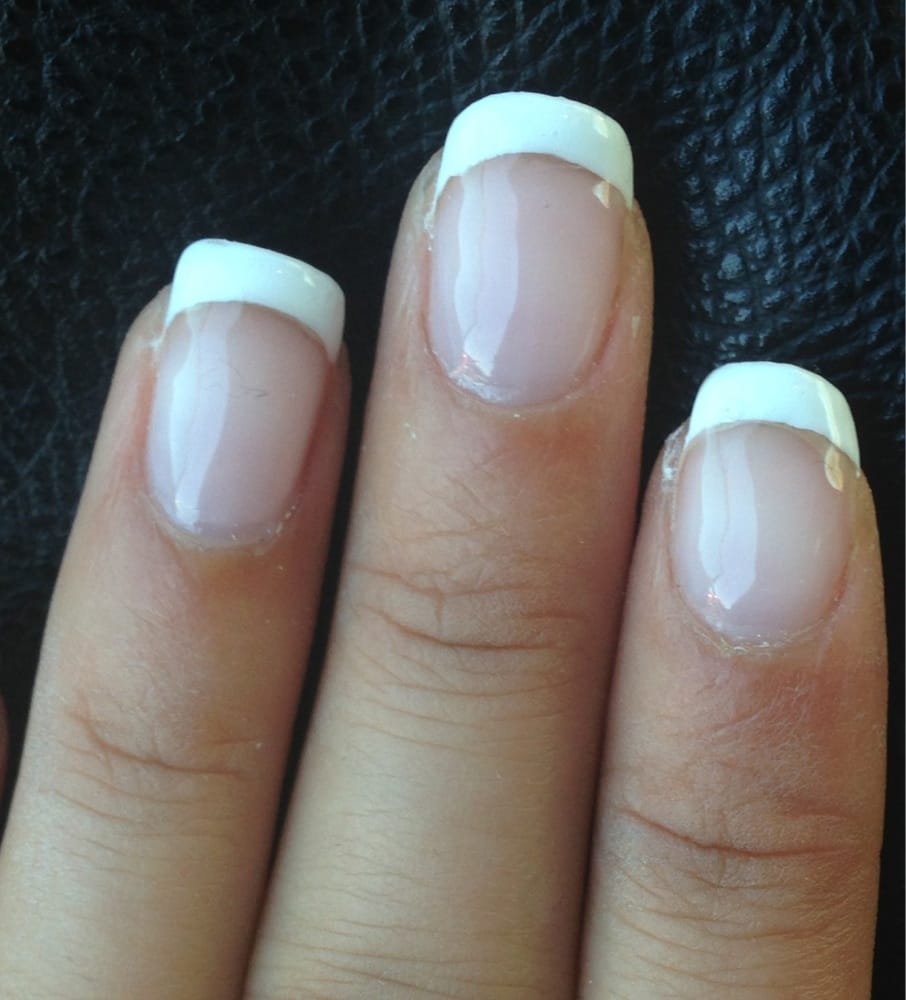 Uneven Nail Showing And See That Black Squiggly Line On The Left Photo Of Deluxe Nails Cypress Ca United States Uneven Nail Showing