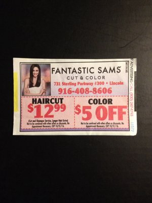 fantastic sams coupon lincoln ca