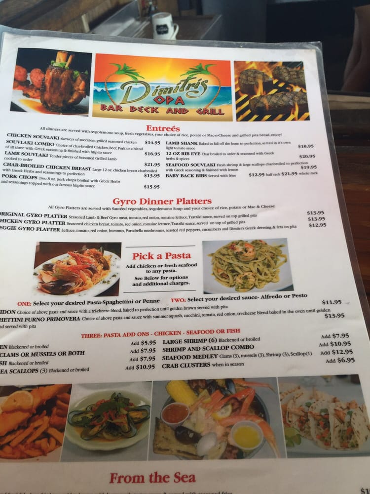 Online Menu of Dimitris Bar Deck and Grill Restaurant, Ormond Beach
