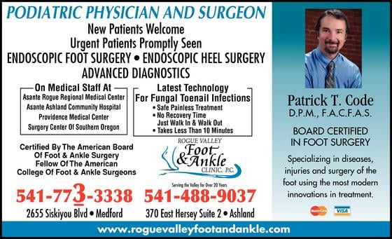 Patrick T Code, DPM - Rogue Valley Foot & Ankle Clinic