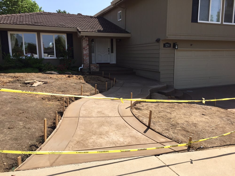 Entry Path From Front Sidewalk To Door Driveway Steps In Photo Of A P Concrete Livermore Ca United States Entry Path From Front