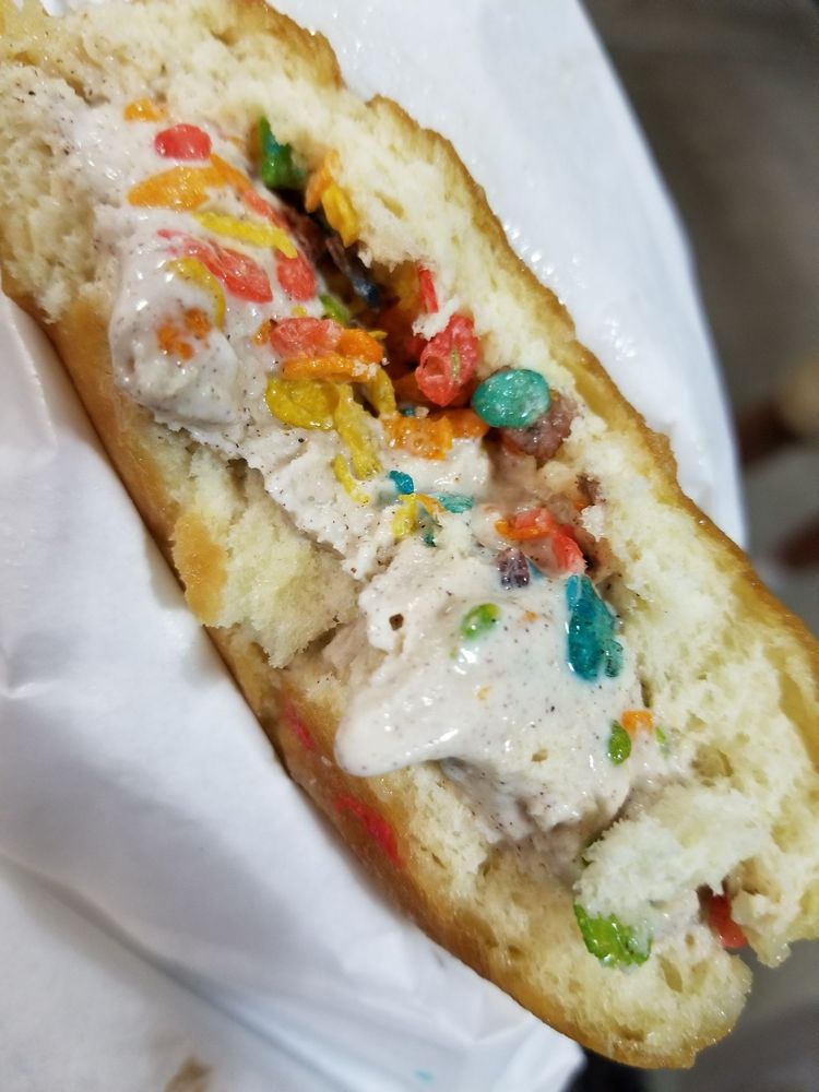 Donut Ice Cream And Fruit Pebbles Yelp Photo Of Afters Ice Cream Long Beach Ca United States Donut