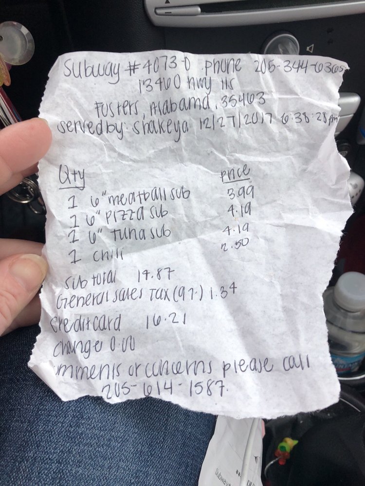 handwritten receipt i was given after i my family were treated handwritten receipt