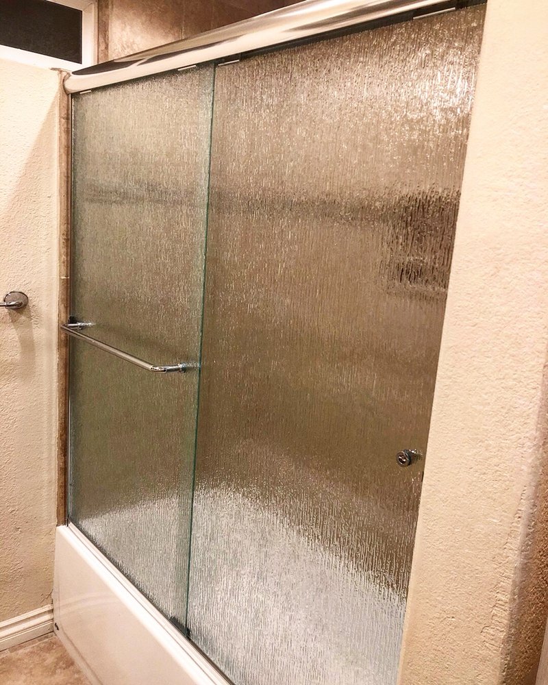 Semi Frameless Bypass Shower Enclosure With Chrome Hardware