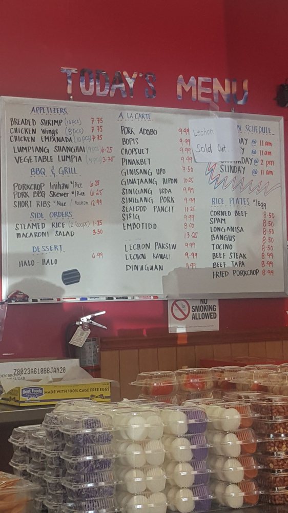 Latest menu as 5/1/18 - Yelp