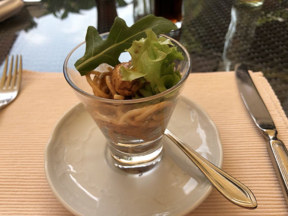 Ein Gruß aus der Küche. Spahettinisalat - Yelp Ein Gruß aus der Küche. Spahettinisalat - Yelp