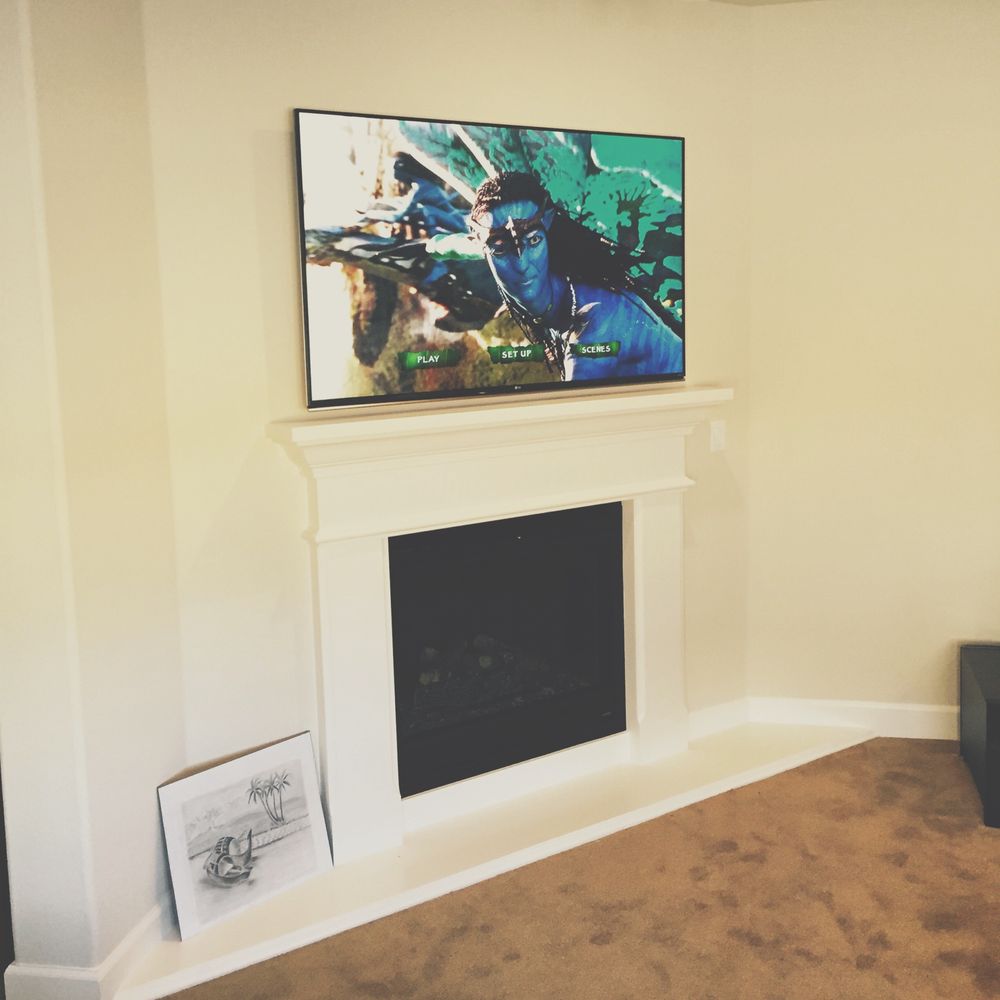 Custom Fireplace Mounting With Super Clean Full In Wall Wire Hiding Photo Of The Floating Tv Walnut Creek Ca United States Custom Fireplace