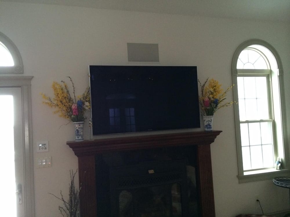 60 Above Gas Fireplace In Wall Surround Sound Speaker Center 14 Photos For Dks Communications